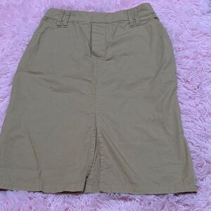 H&M Tan Pencil Skirt with Subtle Front Vent